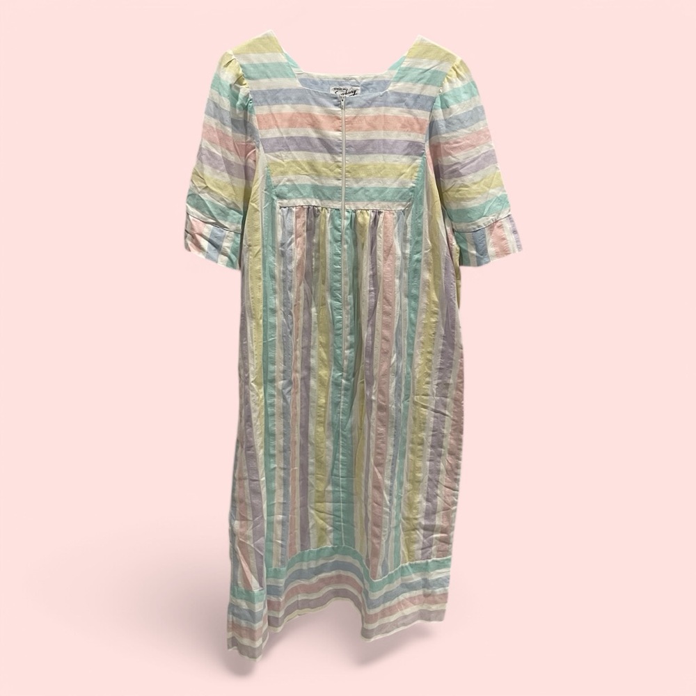 Rainbow sherbet Vintage 60’s-70’s styled by Saybury house dress maxi zip front